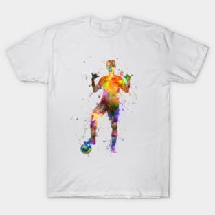 Soccer player in watercolor T-Shirt